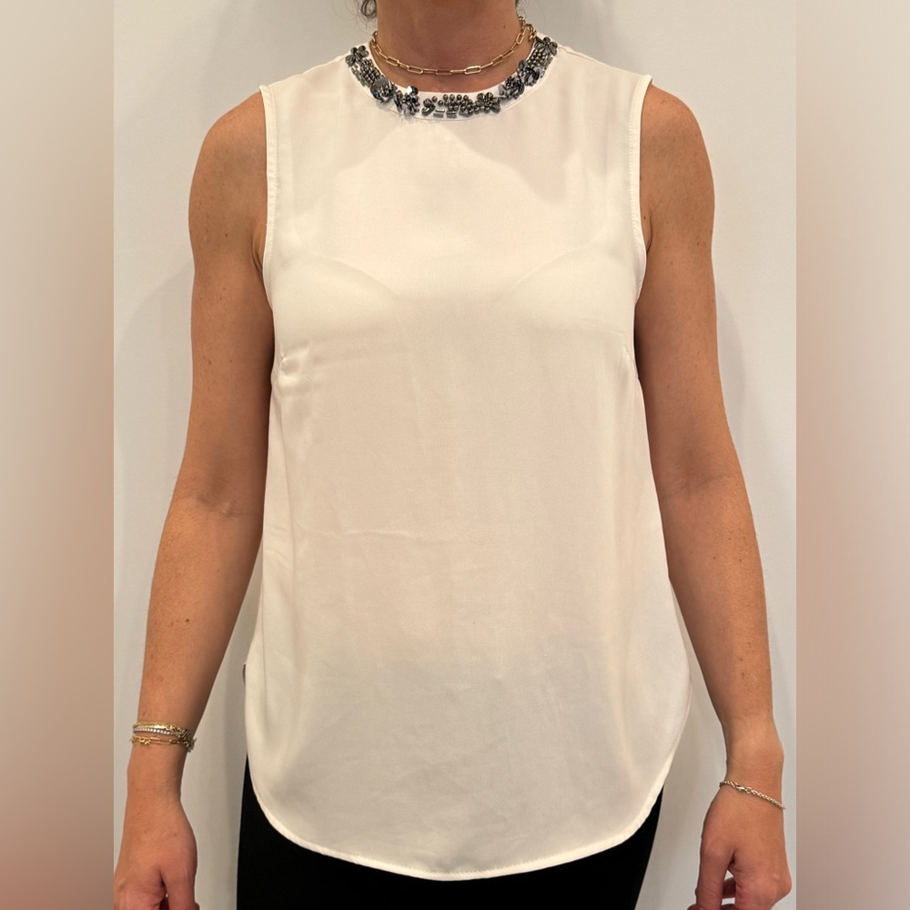 Fancy collar white blouse